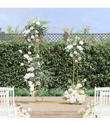 vidaXL Wedding Arch Gold 100 x 39 x 200 cm Steel