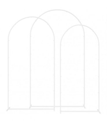 vidaXL Wedding Arch 3 pcs White Steel