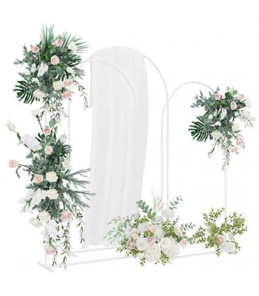 vidaXL Wedding Arch 3 pcs White Steel