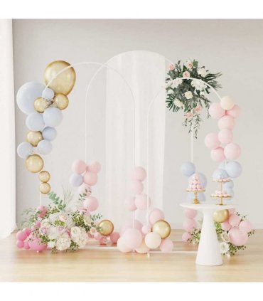 vidaXL Wedding Arch 3 pcs White Steel