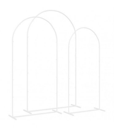 vidaXL Wedding Arch 3 pcs White Steel