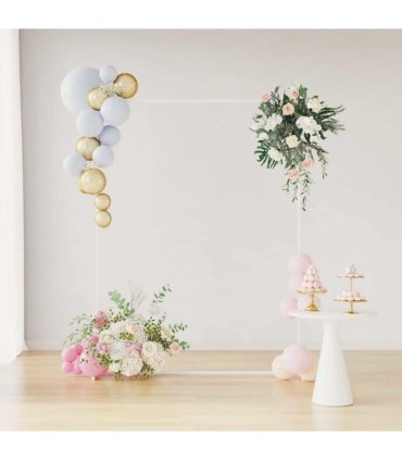 vidaXL Wedding Arch White 150 x 49.5 x 200 cm Steel