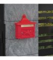 vidaXL Wall Mounted Mailbox Red 40.5 x 16 x 45 cm Cast Aluminum