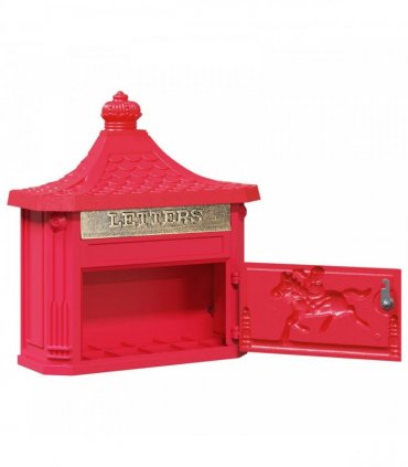 vidaXL Wall Mounted Mailbox Red 40.5 x 16 x 45 cm Cast Aluminum