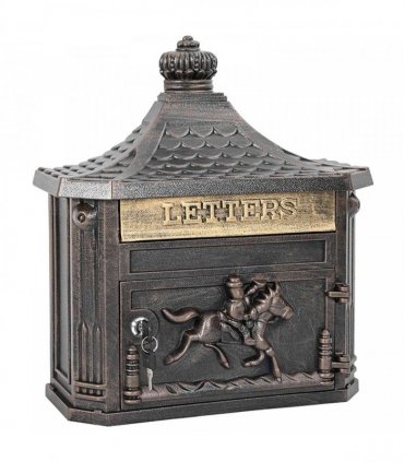vidaXL Wall Mounted Mailbox Bronze 40.5 x 16 x 45 cm Cast Aluminum