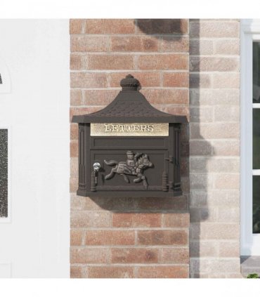 vidaXL Wall Mounted Mailbox Bronze 40.5 x 16 x 45 cm Cast Aluminum