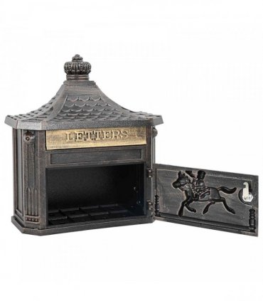 vidaXL Wall Mounted Mailbox Bronze 40.5 x 16 x 45 cm Cast Aluminum