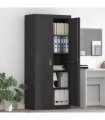 vidaXL Storage Cabinet Black 80 x 40 x180 cm Steel — Size: 80 x 40 x 180 cm