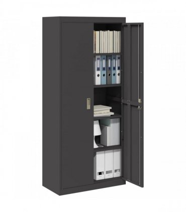 vidaXL Storage Cabinet Black 80 x 40 x180 cm Steel — Size: 80 x 40 x 180 cm