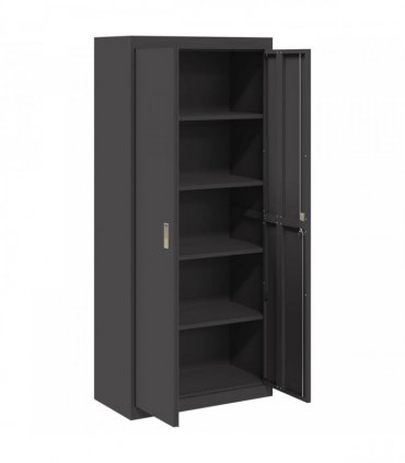 vidaXL Storage Cabinet Black 80 x 40 x180 cm Steel — Size: 80 x 40 x 180 cm