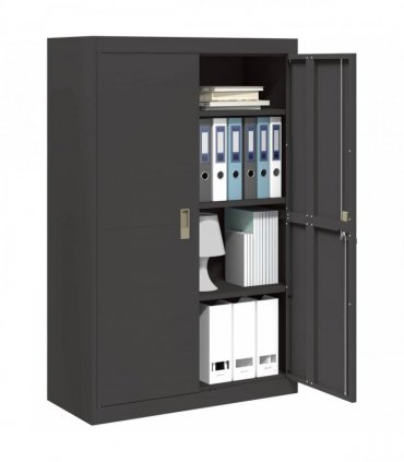 vidaXL Storage Cabinet Black 90 x 40 x 140 cm Steel