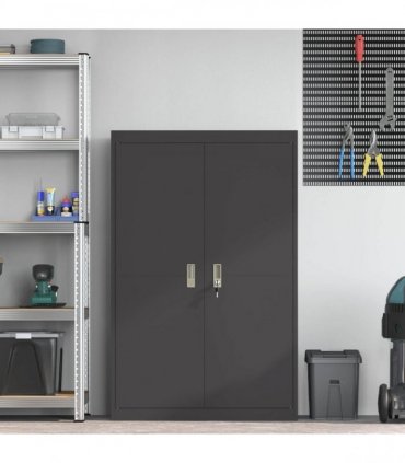vidaXL Storage Cabinet Black 90 x 40 x 140 cm Steel