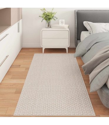 vidaXL Area Rugs Rectangular FARO Cream 200 x 80 cm Polyester — Size: 80 x 200 cm