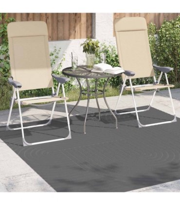 vidaXL Area Rugs Square PALMERAS Anthracite 200 x 200 cm Polyester — Model: Zen sand