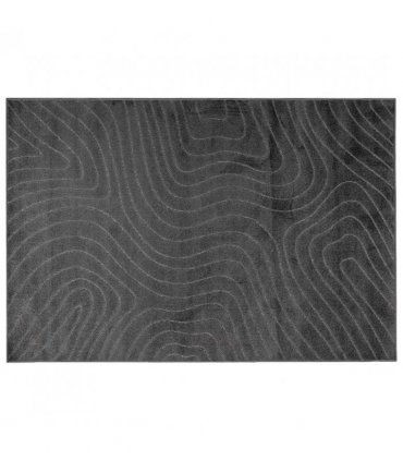 vidaXL Area Rugs Rectangular PALMERAS Anthracite 200 x 140 cm — Size: 140 x 200 cm, Model: Waveform