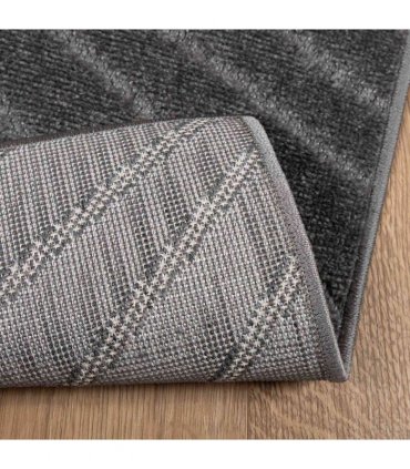 vidaXL Area Rugs Rectangular PALMERAS Anthracite 200 x 140 cm — Size: 140 x 200 cm, Model: Waveform