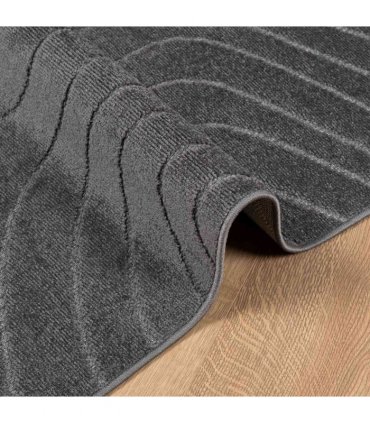 vidaXL Area Rugs Rectangular PALMERAS Anthracite 200 x 140 cm — Size: 140 x 200 cm, Model: Waveform