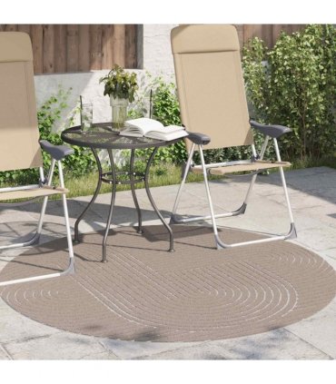 vidaXL Area Rugs Round PALMERAS Beige Ø 160 CM Polyester — Model: Zen sand