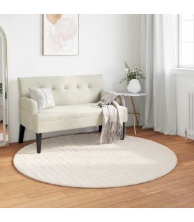 vidaXL Area Rugs Round SIROLO Cream Ø 160 CM Polyester