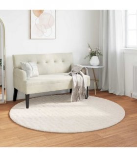 vidaXL Area Rugs Round SIROLO Cream Ø 120 CM Polyester