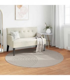 vidaXL Area Rugs Round GALATI Cream Ø 160 CM Polyester