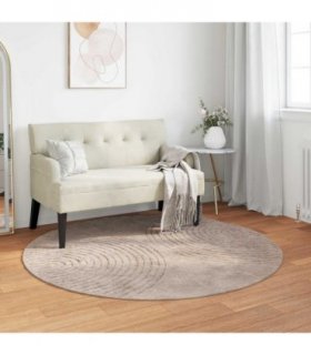 vidaXL Area Rugs Round GALATI Beige Ø 160 CM Polyester