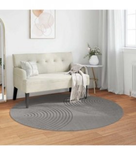 vidaXL Area Rugs Round GALATI Grey Ø 120 CM Polyester