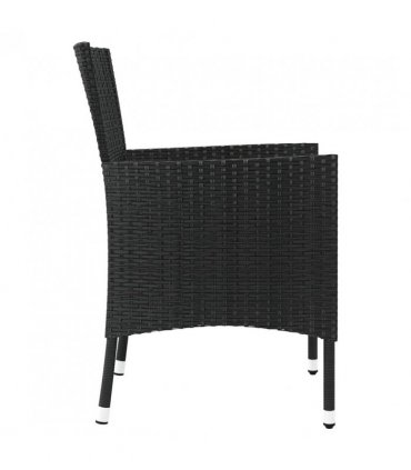 vidaXL Garden Chairs with Cushions 4 pcs Black Poly Rattan (UK/IE/FI/NO only)