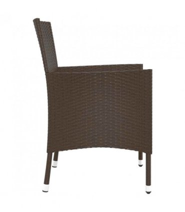 vidaXL Garden Chairs with Cushions 4 pcs Brown Poly Rattan (UK/IE/FI/NO only)