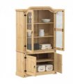 vidaXL Glass Display Cabinet Corona 103.5x42x180 cm Solid Wood Pine — Colour: brown
