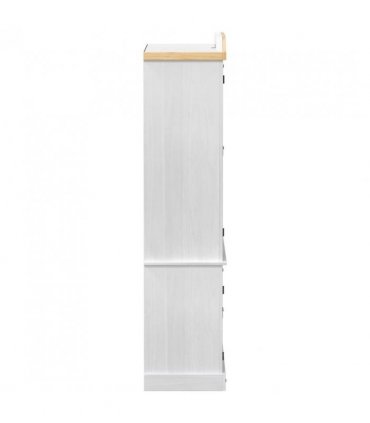 vidaXL Display Cabinet White 103.5 x 42 x 180 cm Solid Pine Wood