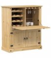 vidaXL Wine Cabinet Corona 97x45x114 cm Solid Wood Pine — Colour: honey wax