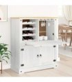 vidaXL Wine cabinet White 97 x 45 x 114 cm Solid Pine Wood