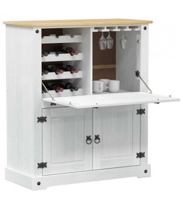 vidaXL Wine cabinet White 97 x 45 x 114 cm Solid Pine Wood