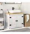 vidaXL Sink cabinet with Shelf White 73 x 33 x 60 cm Solid Pine Wood