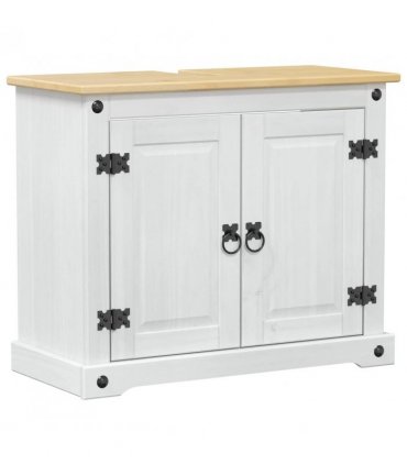 vidaXL Sink cabinet with Shelf White 73 x 33 x 60 cm Solid Pine Wood