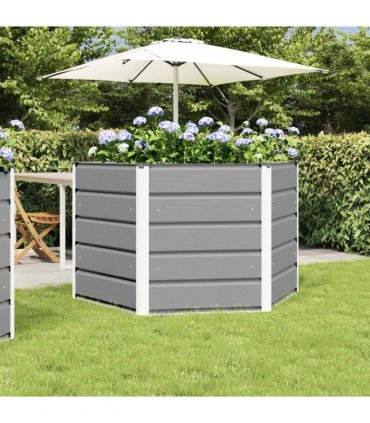 vidaXL Planter Light Grey 129 x 129 x75 cm Steel