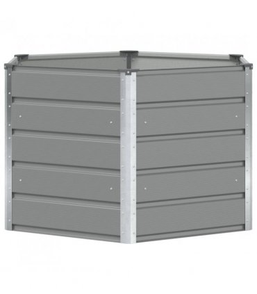 vidaXL Planter Light Grey 129 x 129 x75 cm Steel