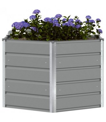 vidaXL Planter Light Grey 129 x 129 x75 cm Steel
