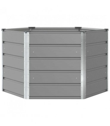 vidaXL Planter Light Grey 129 x 129 x75 cm Steel