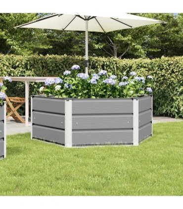 vidaXL Planter Light Grey 129 x 129 x 45 cm Steel
