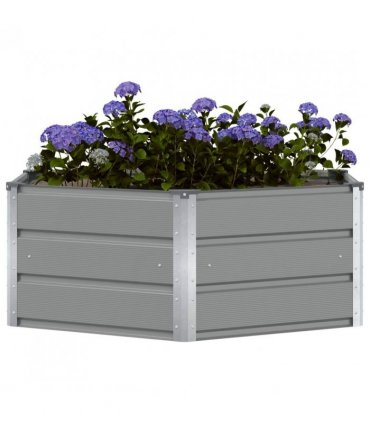 vidaXL Planter Light Grey 129 x 129 x 45 cm Steel