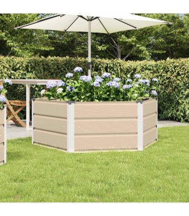 vidaXL Planter Ivory 129 x 129 x 45 cm Steel
