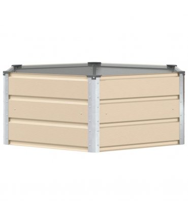 vidaXL Planter Ivory 129 x 129 x 45 cm Steel