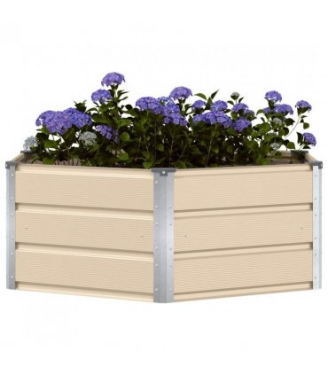 vidaXL Planter Ivory 129 x 129 x 45 cm Steel