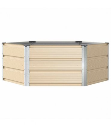 vidaXL Planter Ivory 129 x 129 x 45 cm Steel