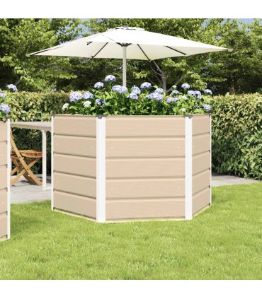 vidaXL Planter Ivory 129 x 129 x75 cm Steel