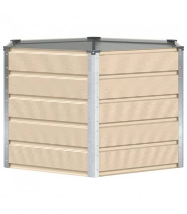 vidaXL Planter Ivory 129 x 129 x75 cm Steel