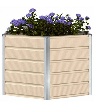 vidaXL Planter Ivory 129 x 129 x75 cm Steel