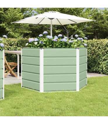 vidaXL Planter Pastel Green 129 x 129 x75 cm Steel